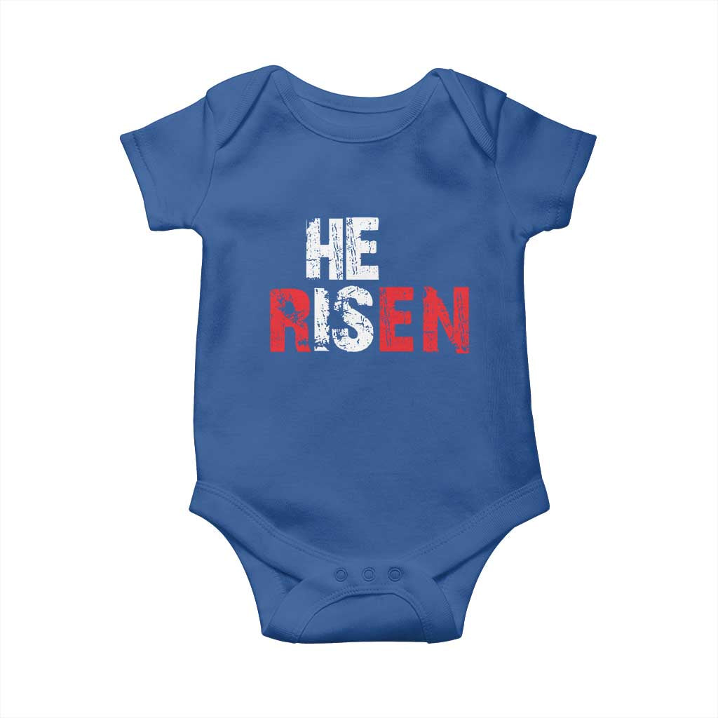 He Is Risen Baby Onesie Vintage Christian Religious Faith - Wonder Print Shop