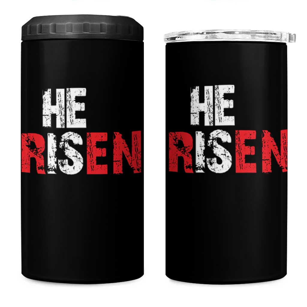 He Is Risen 4 in 1 Can Cooler Tumbler Vintage Christian Religious Faith - Wonder Print Shop