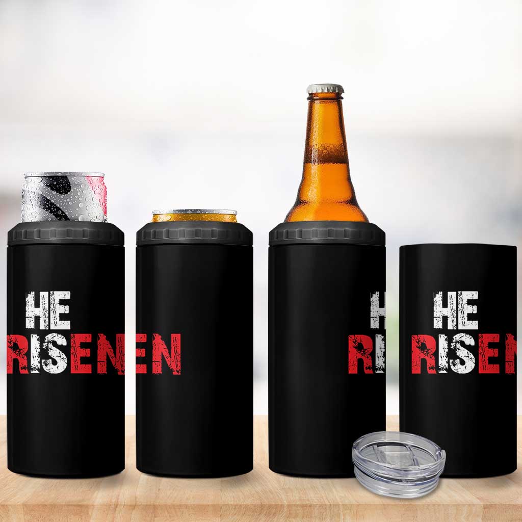 He Is Risen 4 in 1 Can Cooler Tumbler Vintage Christian Religious Faith - Wonder Print Shop