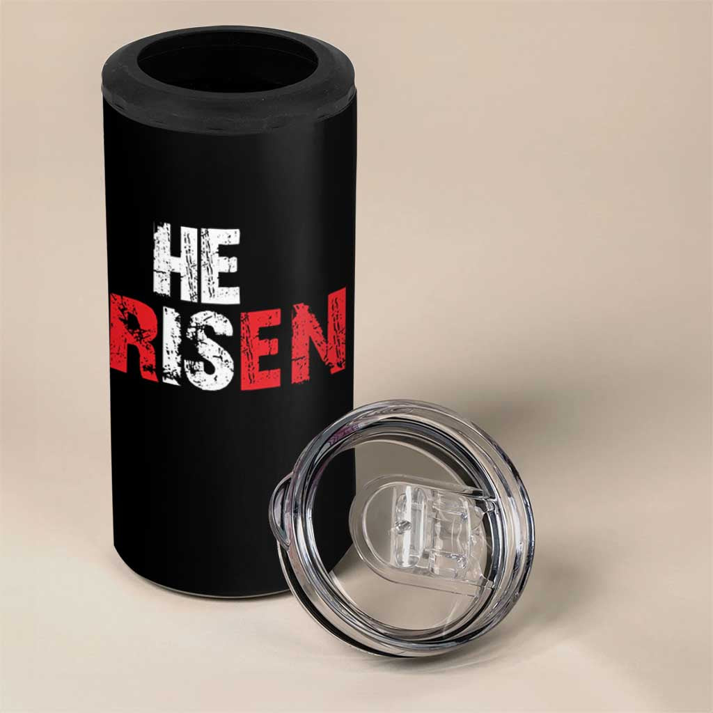 He Is Risen 4 in 1 Can Cooler Tumbler Vintage Christian Religious Faith - Wonder Print Shop