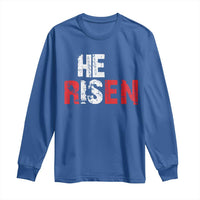 He Is Risen Long Sleeve Shirt Vintage Christian Religious Faith - Wonder Print Shop