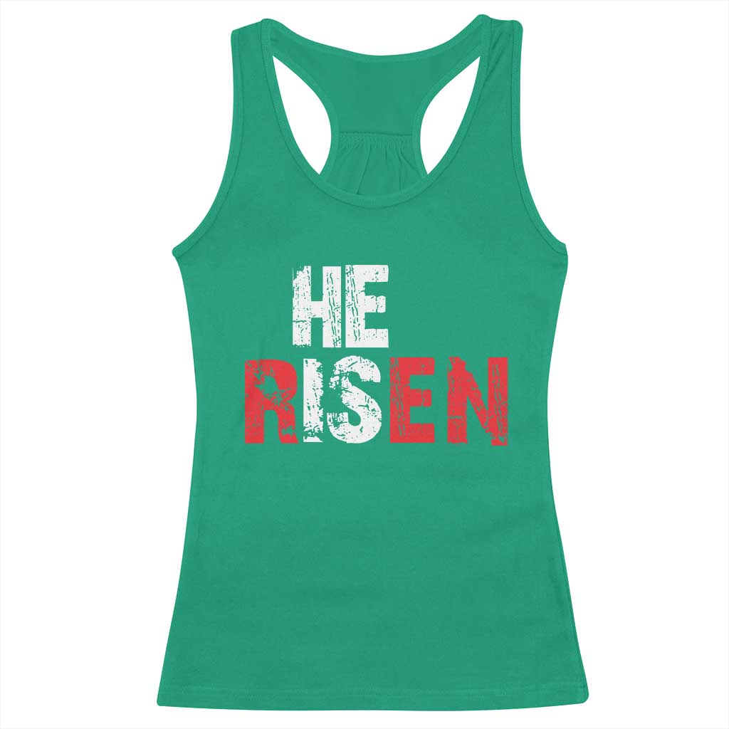He Is Risen Racerback Tank Top Vintage Christian Religious Faith - Wonder Print Shop