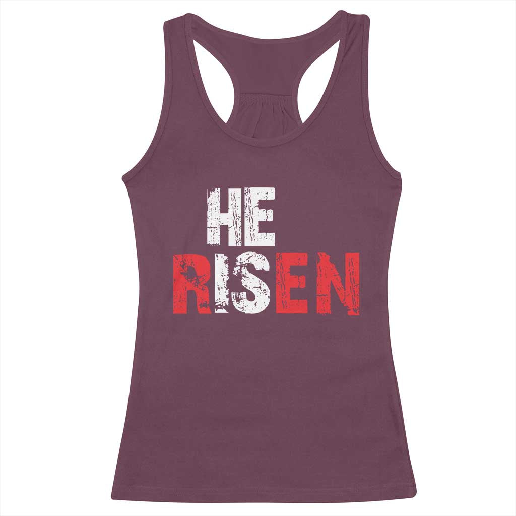 He Is Risen Racerback Tank Top Vintage Christian Religious Faith - Wonder Print Shop