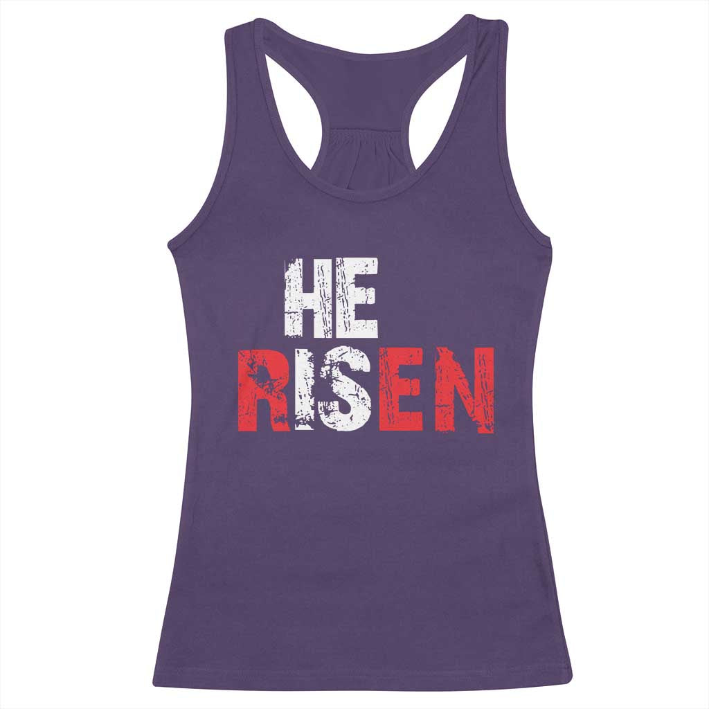 He Is Risen Racerback Tank Top Vintage Christian Religious Faith - Wonder Print Shop