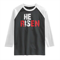 He Is Risen Raglan Shirt Vintage Christian Religious Faith - Wonder Print Shop