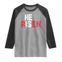 He Is Risen Raglan Shirt Vintage Christian Religious Faith - Wonder Print Shop