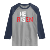 He Is Risen Raglan Shirt Vintage Christian Religious Faith - Wonder Print Shop