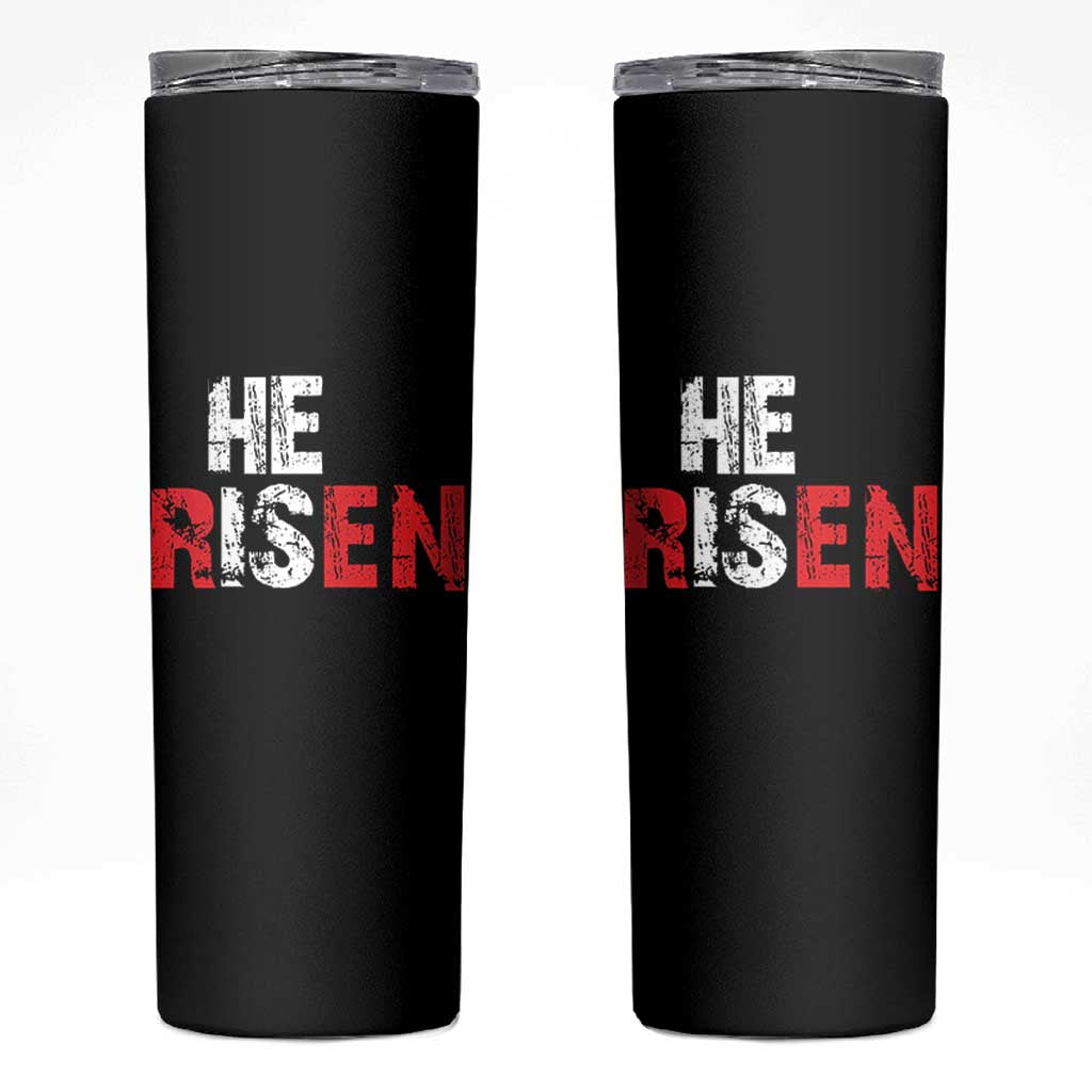 He Is Risen Skinny Tumbler Vintage Christian Religious Faith - Wonder Print Shop