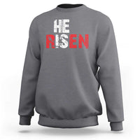 He Is Risen Sweatshirt Vintage Christian Religious Faith - Wonder Print Shop