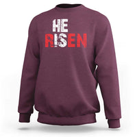 He Is Risen Sweatshirt Vintage Christian Religious Faith - Wonder Print Shop