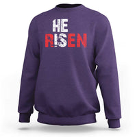 He Is Risen Sweatshirt Vintage Christian Religious Faith - Wonder Print Shop