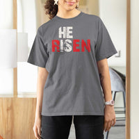 He Is Risen T Shirt For Women Vintage Christian Religious Faith - Wonder Print Shop