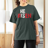 He Is Risen T Shirt For Women Vintage Christian Religious Faith - Wonder Print Shop