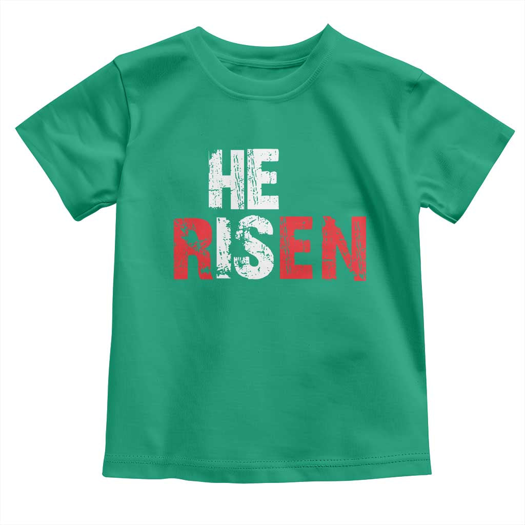 He Is Risen Toddler T Shirt Vintage Christian Religious Faith - Wonder Print Shop