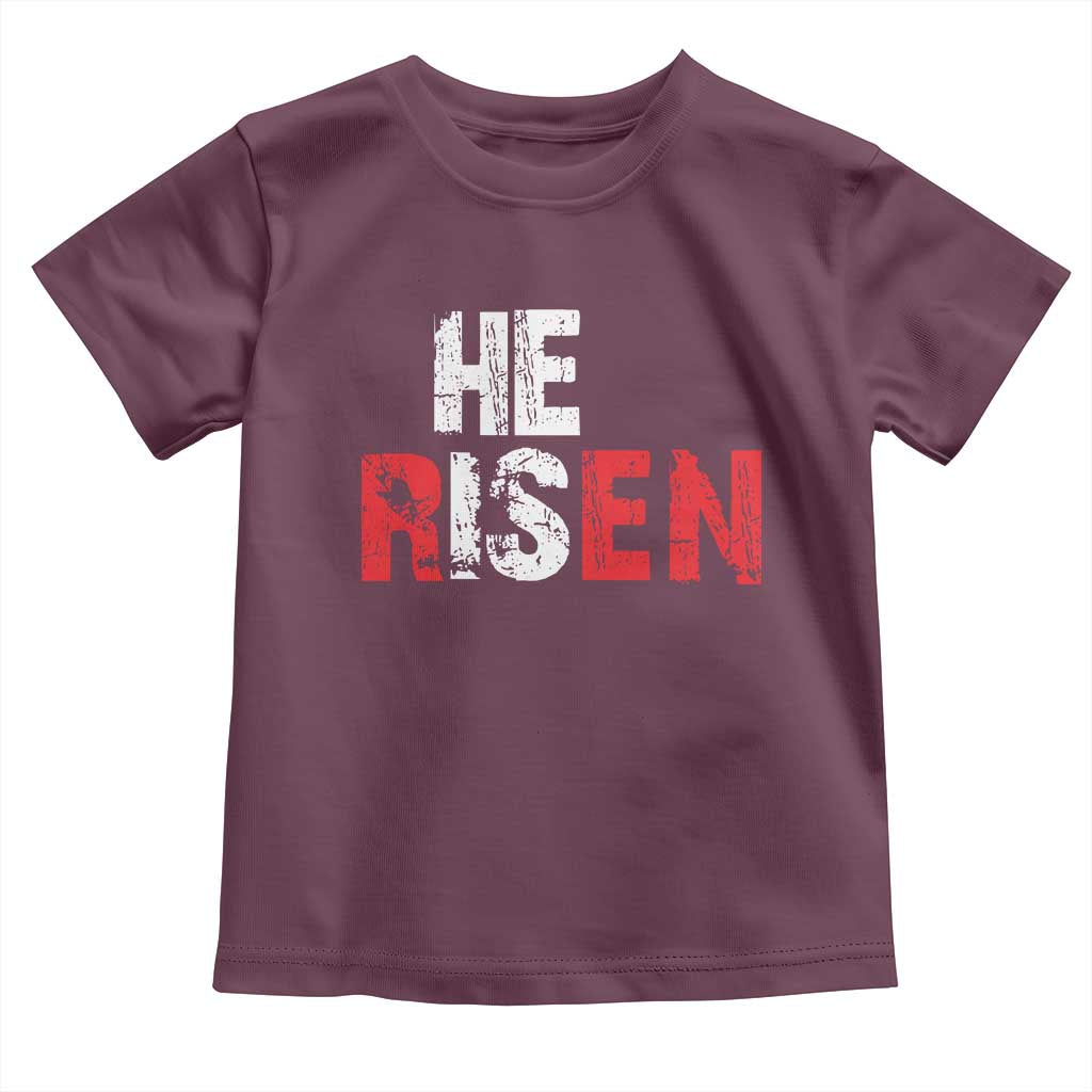 He Is Risen Toddler T Shirt Vintage Christian Religious Faith - Wonder Print Shop