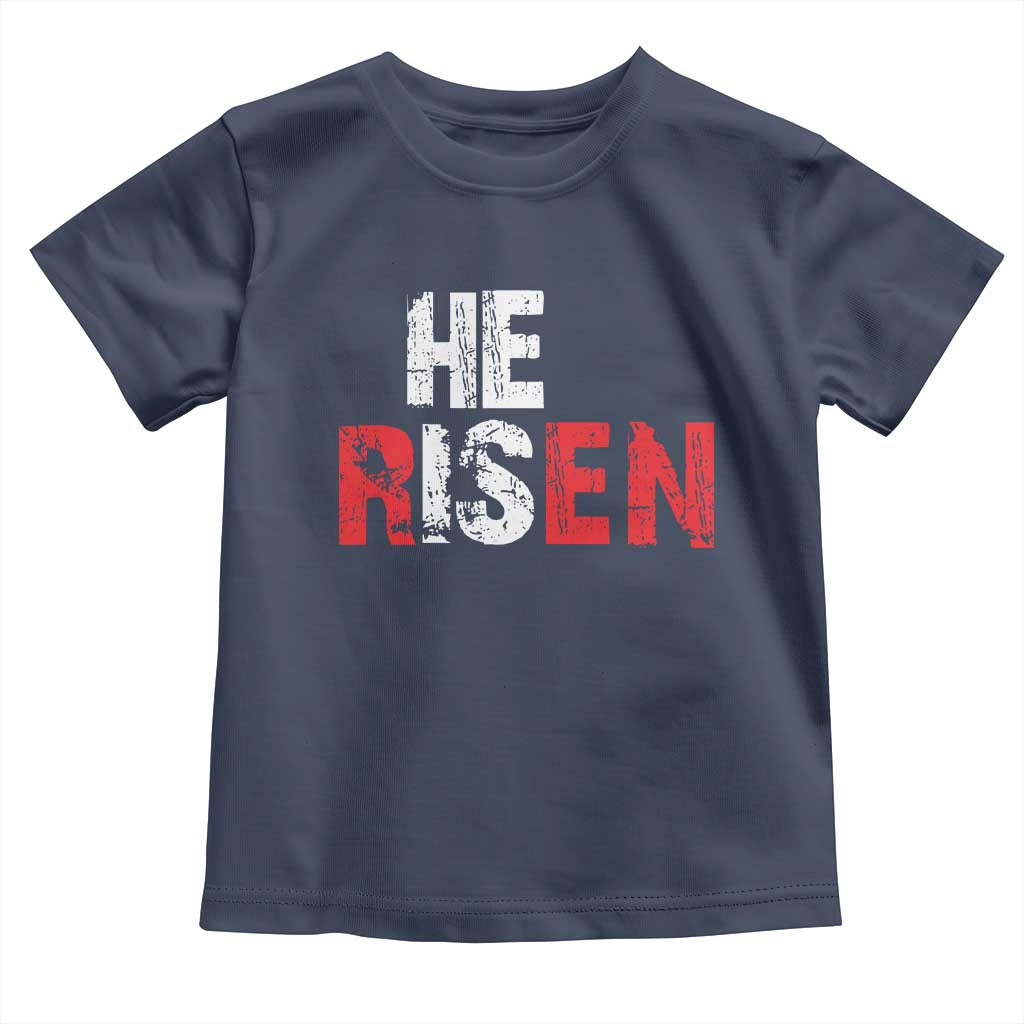 He Is Risen Toddler T Shirt Vintage Christian Religious Faith - Wonder Print Shop