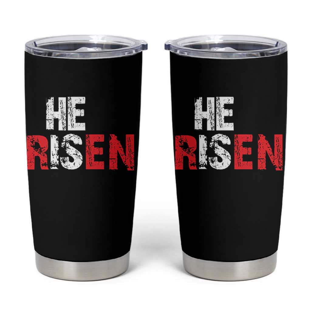 He Is Risen Tumbler Cup Vintage Christian Religious Faith - Wonder Print Shop
