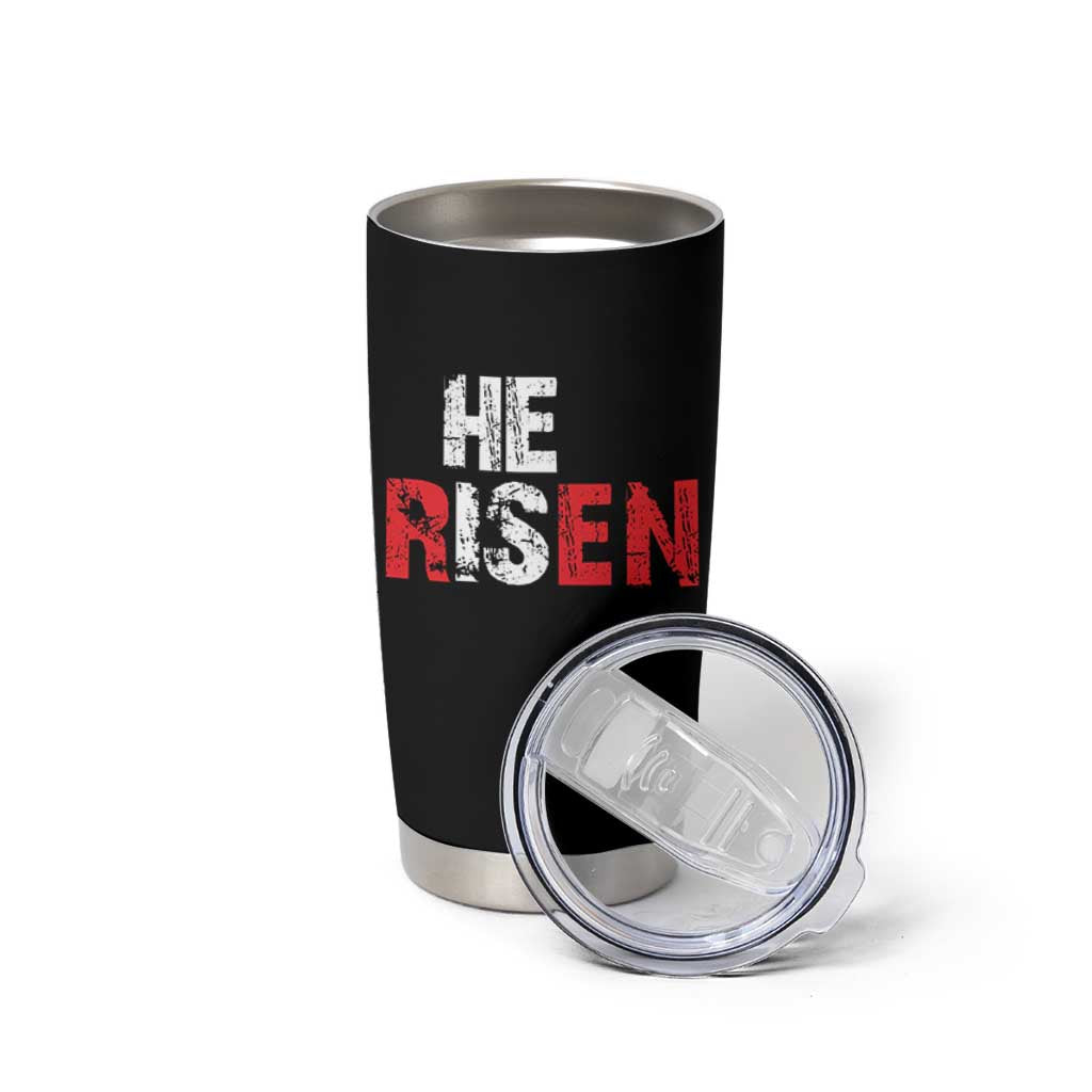 He Is Risen Tumbler Cup Vintage Christian Religious Faith - Wonder Print Shop