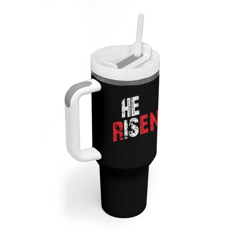 He Is Risen Tumbler With Handle Vintage Christian Religious Faith - Wonder Print Shop