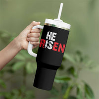 He Is Risen Tumbler With Handle Vintage Christian Religious Faith - Wonder Print Shop