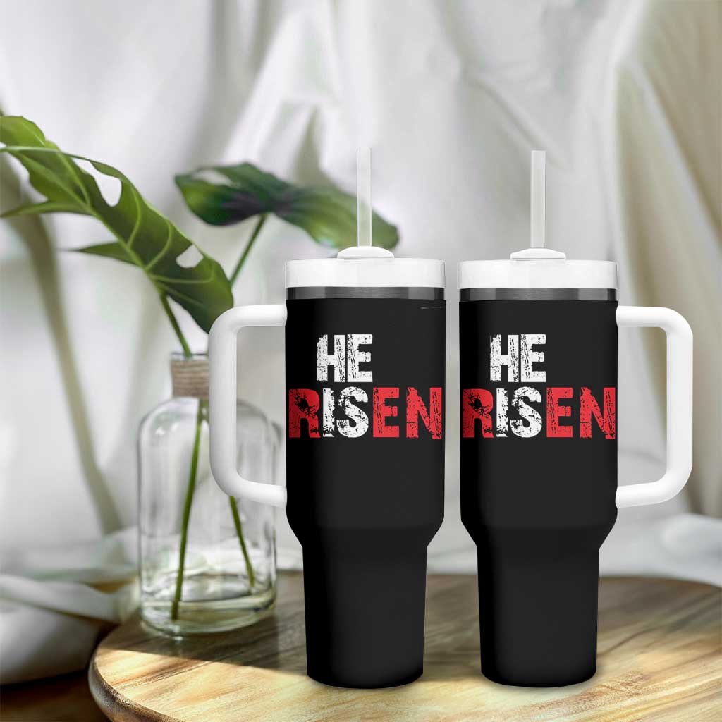 He Is Risen Tumbler With Handle Vintage Christian Religious Faith - Wonder Print Shop