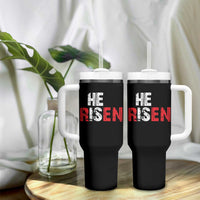He Is Risen Tumbler With Handle Vintage Christian Religious Faith - Wonder Print Shop