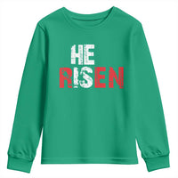 He Is Risen Youth Sweatshirt Vintage Christian Religious Faith - Wonder Print Shop