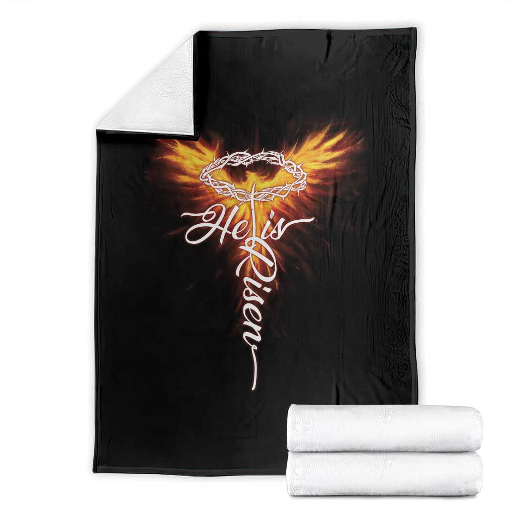 He Is Risen Throw Blanket Jesus Resurrection Easter Christian Cross Phoenix Rising - Wonder Print Shop
