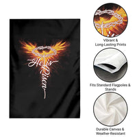 He Is Risen Garden Flag Jesus Resurrection Easter Christian Cross Phoenix Rising - Wonder Print Shop