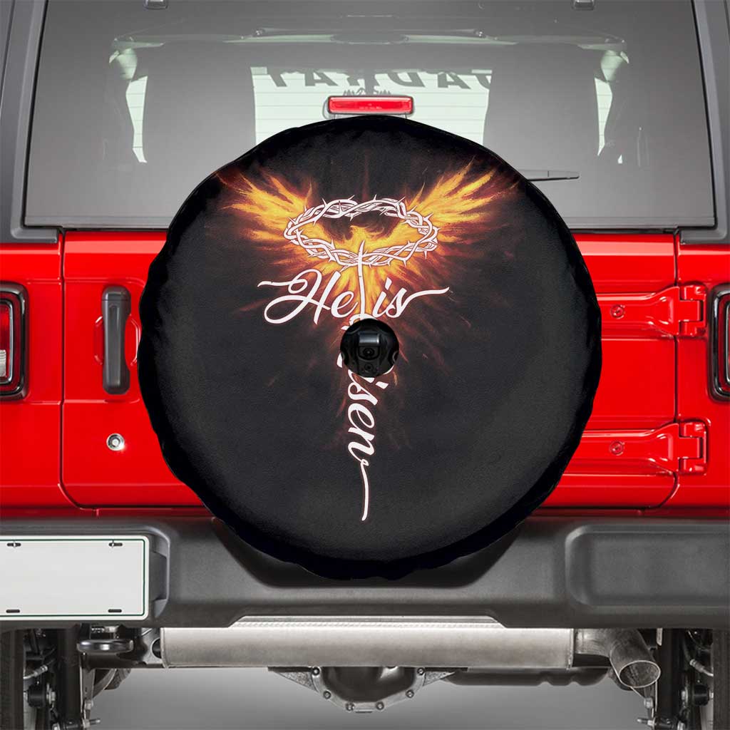 He Is Risen Spare Tire Cover Jesus Resurrection Easter Christian Cross Phoenix Rising - Wonder Print Shop