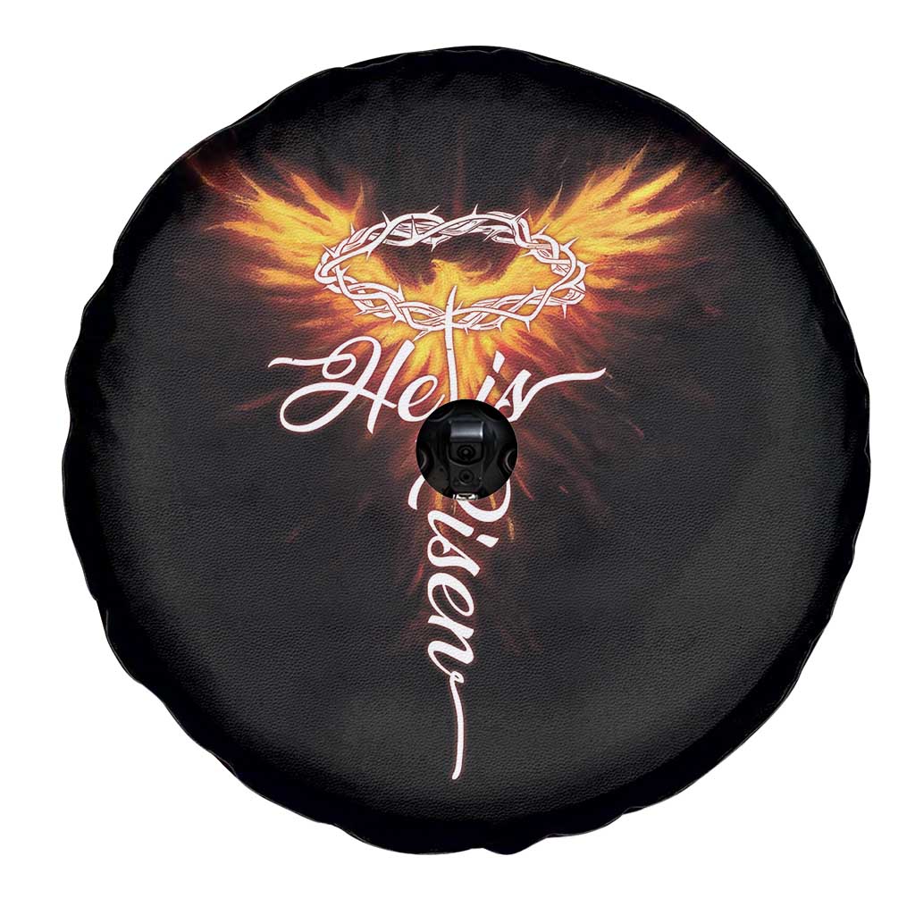 He Is Risen Spare Tire Cover Jesus Resurrection Easter Christian Cross Phoenix Rising - Wonder Print Shop