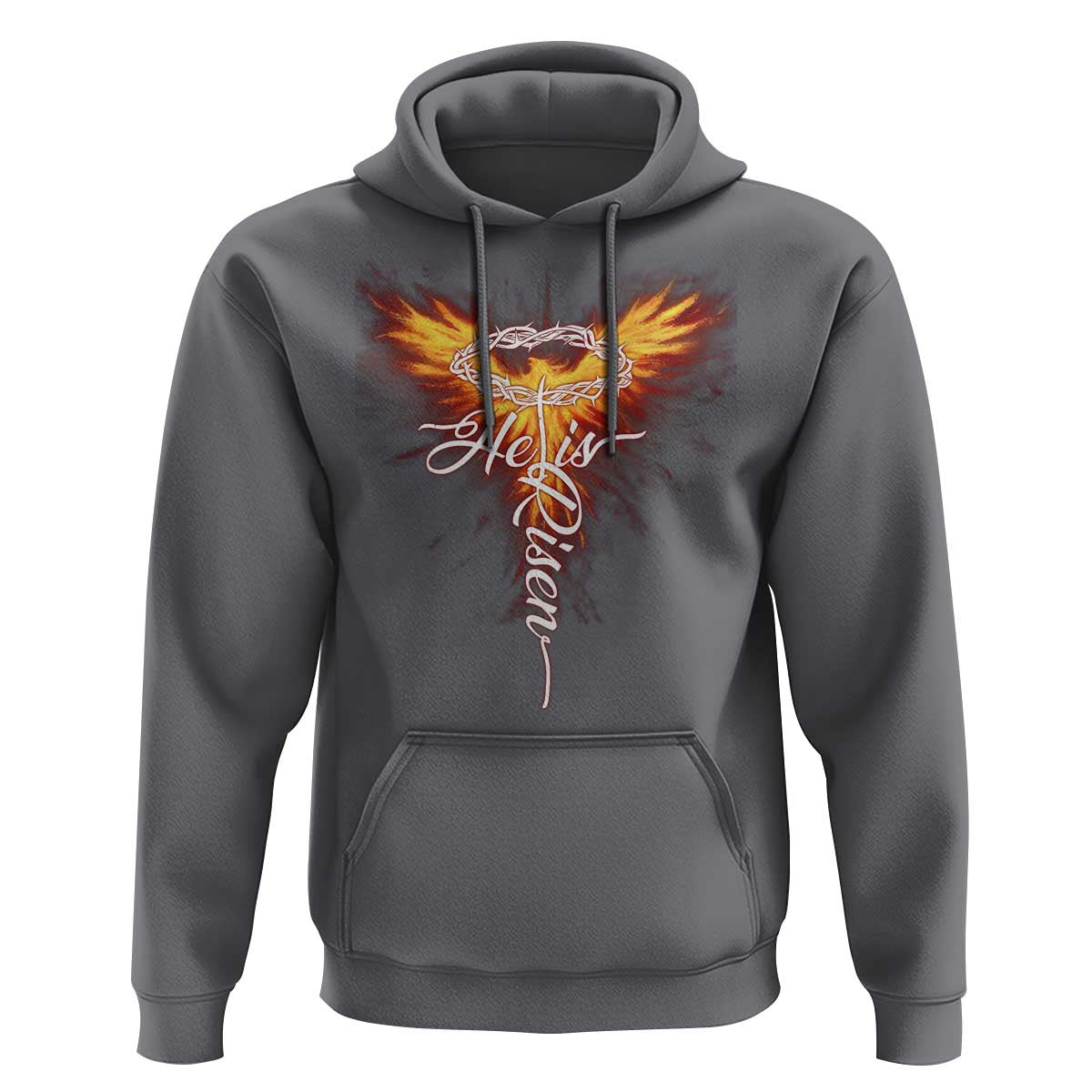 He Is Risen Hoodie Jesus Resurrection Easter Christian Cross Phoenix Rising - Wonder Print Shop