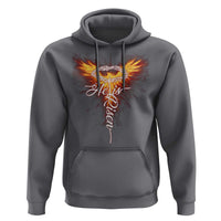 He Is Risen Hoodie Jesus Resurrection Easter Christian Cross Phoenix Rising - Wonder Print Shop