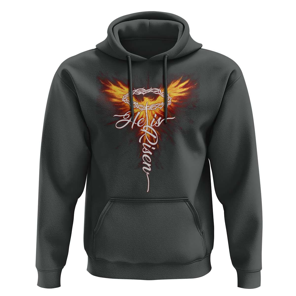 He Is Risen Hoodie Jesus Resurrection Easter Christian Cross Phoenix Rising - Wonder Print Shop