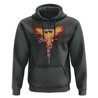 He Is Risen Hoodie Jesus Resurrection Easter Christian Cross Phoenix Rising - Wonder Print Shop