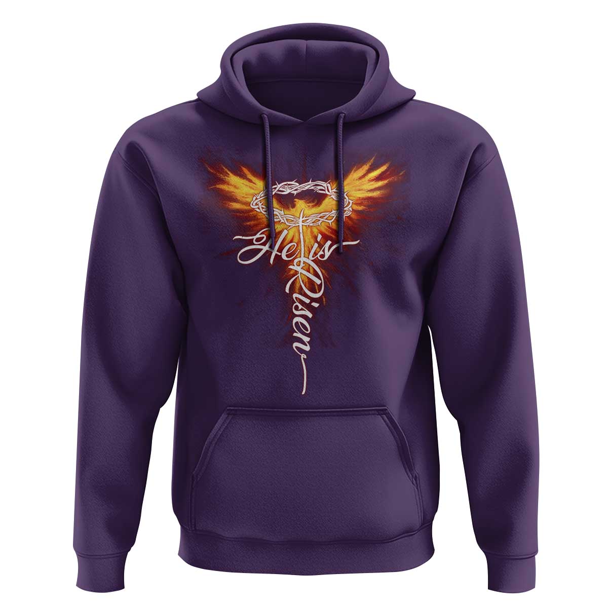 He Is Risen Hoodie Jesus Resurrection Easter Christian Cross Phoenix Rising - Wonder Print Shop