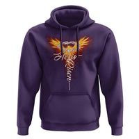 He Is Risen Hoodie Jesus Resurrection Easter Christian Cross Phoenix Rising - Wonder Print Shop