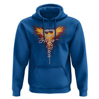 He Is Risen Hoodie Jesus Resurrection Easter Christian Cross Phoenix Rising - Wonder Print Shop
