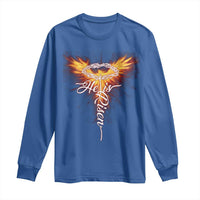 He Is Risen Long Sleeve Shirt Jesus Resurrection Easter Christian Cross Phoenix Rising - Wonder Print Shop