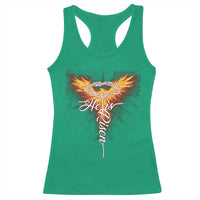 He Is Risen Racerback Tank Top Jesus Resurrection Easter Christian Cross Phoenix Rising - Wonder Print Shop