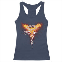 He Is Risen Racerback Tank Top Jesus Resurrection Easter Christian Cross Phoenix Rising - Wonder Print Shop