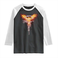 He Is Risen Raglan Shirt Jesus Resurrection Easter Christian Cross Phoenix Rising - Wonder Print Shop