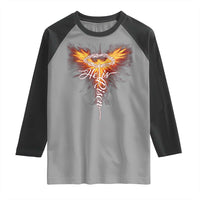He Is Risen Raglan Shirt Jesus Resurrection Easter Christian Cross Phoenix Rising - Wonder Print Shop