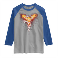 He Is Risen Raglan Shirt Jesus Resurrection Easter Christian Cross Phoenix Rising - Wonder Print Shop