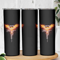 He Is Risen Skinny Tumbler Jesus Resurrection Easter Christian Cross Phoenix Rising - Wonder Print Shop