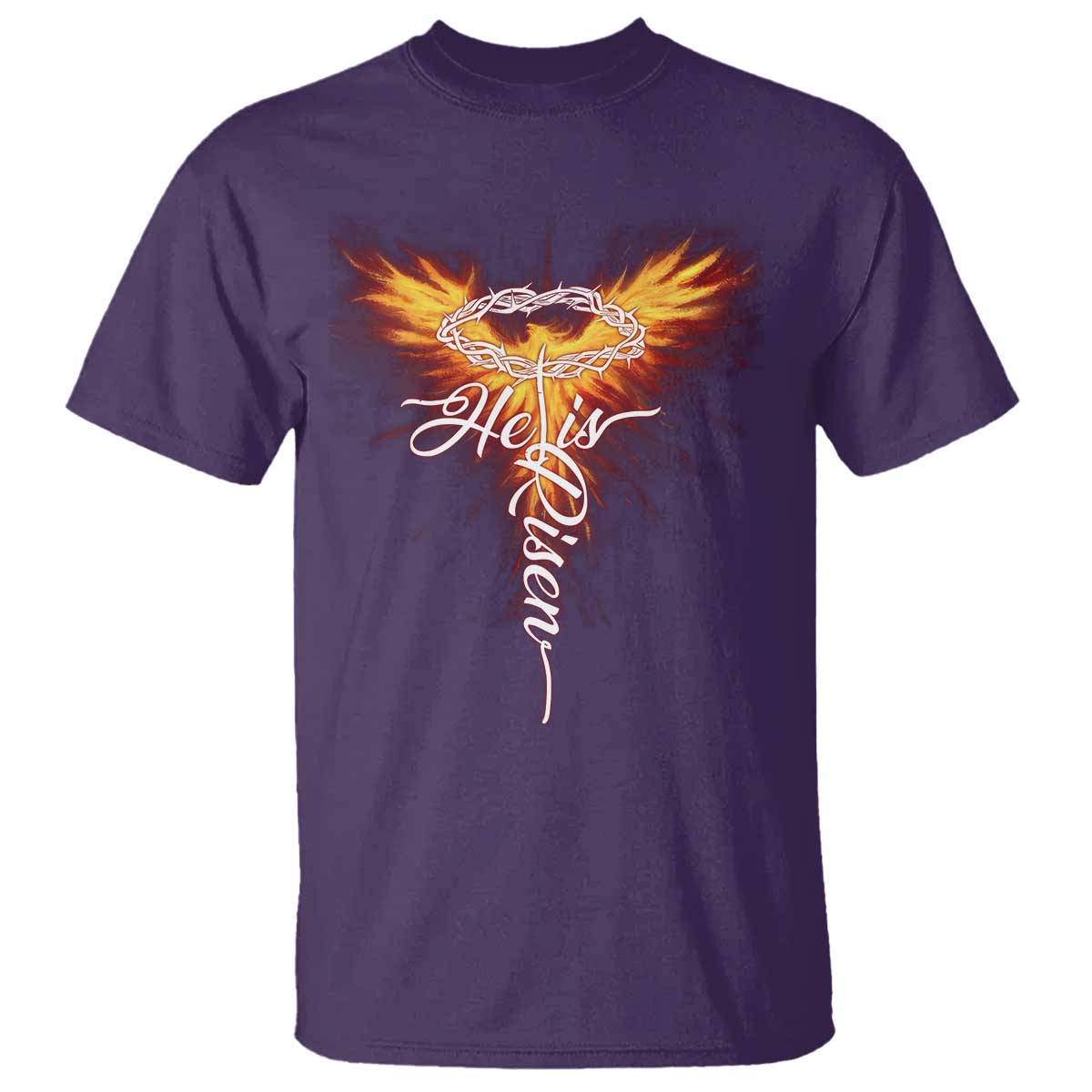 He Is Risen T Shirt Jesus Resurrection Easter Christian Cross Phoenix Rising - Wonder Print Shop