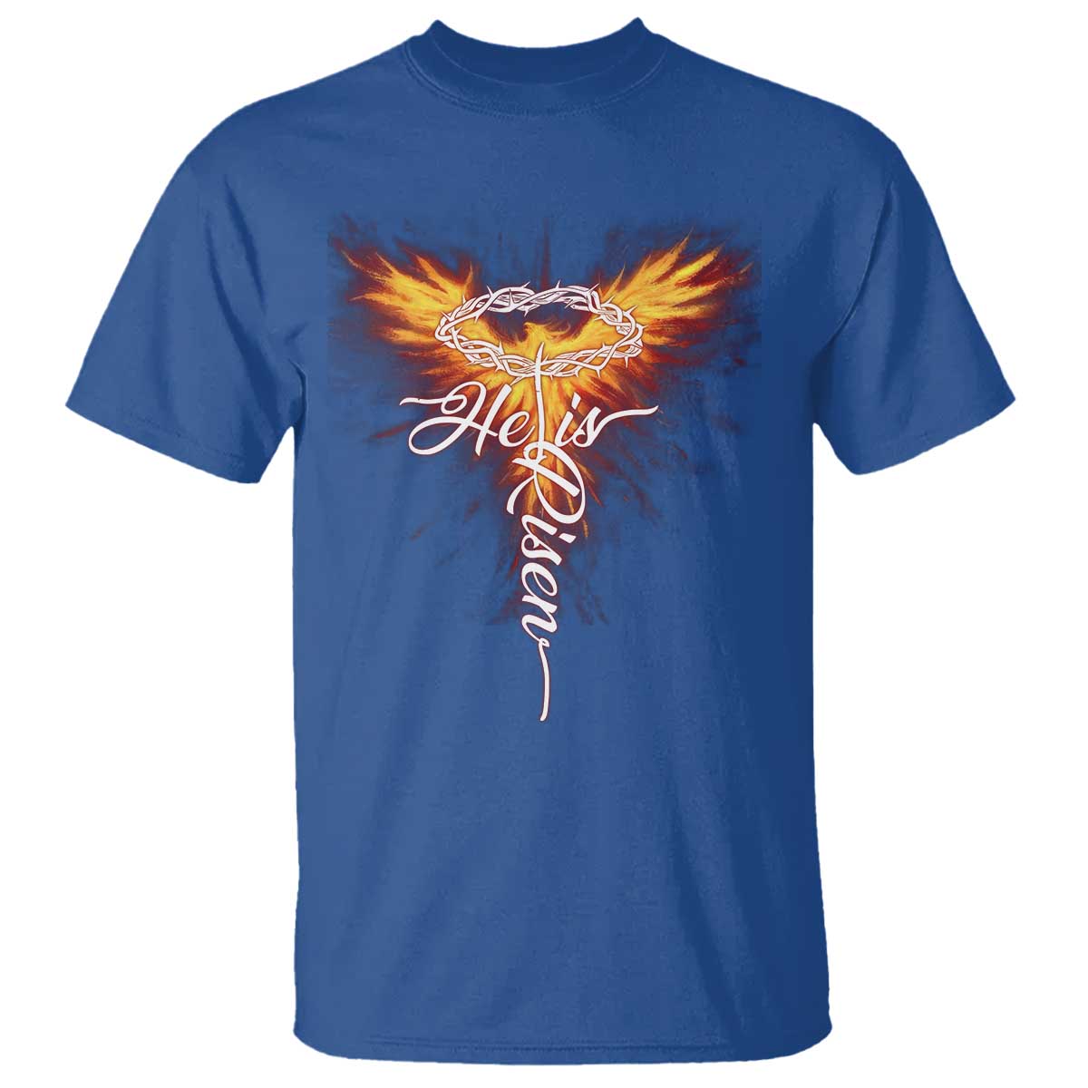 He Is Risen T Shirt Jesus Resurrection Easter Christian Cross Phoenix Rising - Wonder Print Shop