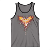 He Is Risen Tank Top Jesus Resurrection Easter Christian Cross Phoenix Rising - Wonder Print Shop