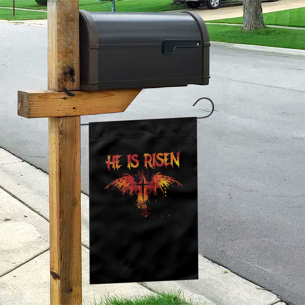 He Is Risen Garden Flag Phoenix Christian Jesus Resurrection Cross - Wonder Print Shop