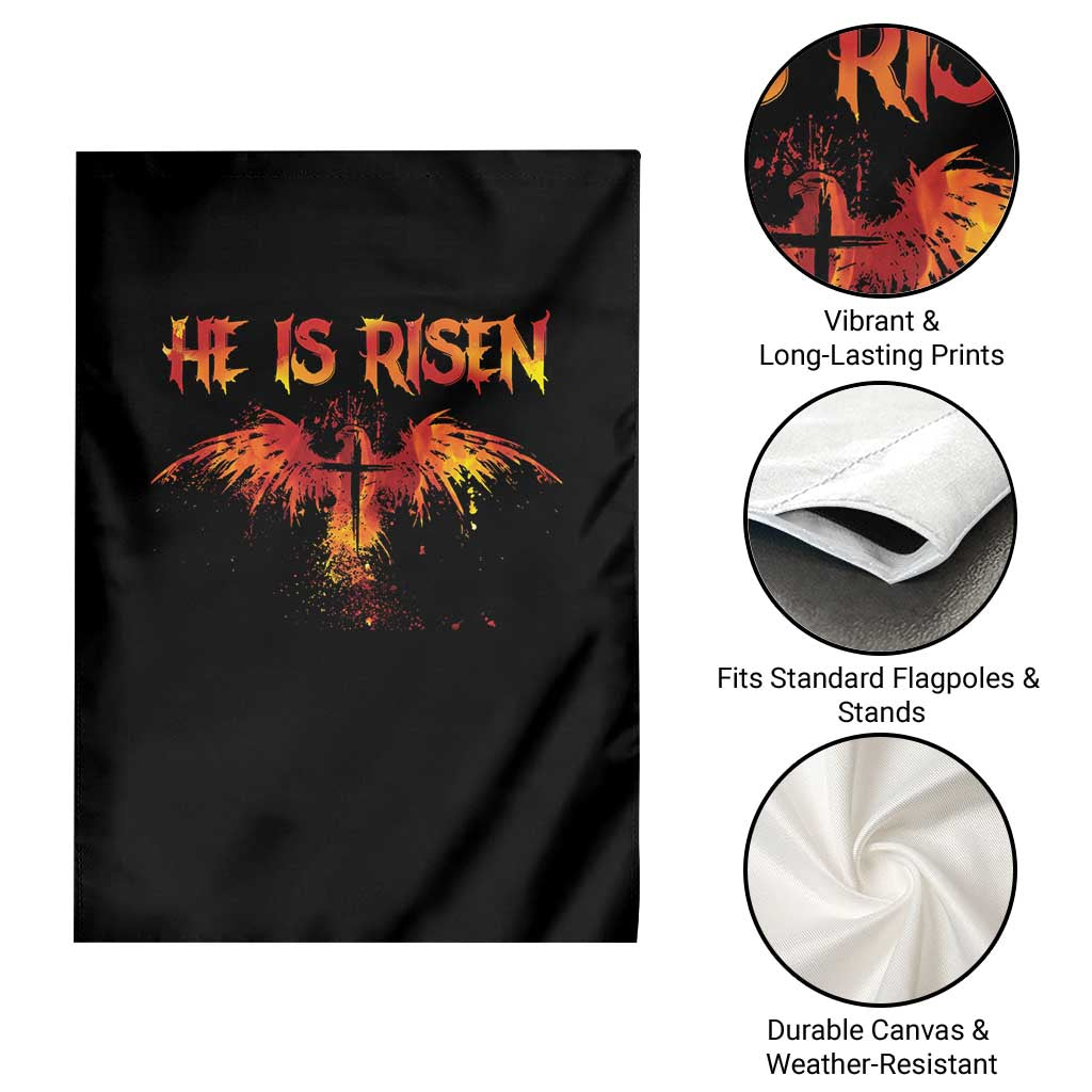 He Is Risen Garden Flag Phoenix Christian Jesus Resurrection Cross - Wonder Print Shop